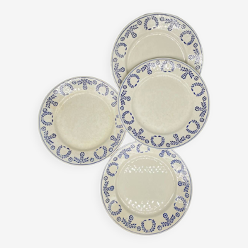 4 Luneville dinner plates dating from 1890