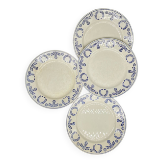 4 Luneville dinner plates dating from 1890