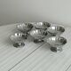 Lot de 6 coupelles basses en métal inox