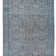 118x219 cm contemporary hand-knotted turkish accent rug over-dyed in blue, circa 1960. tek0407