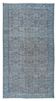118x219 cm contemporary hand-knotted turkish accent rug over-dyed in blue, circa 1960. tek0407