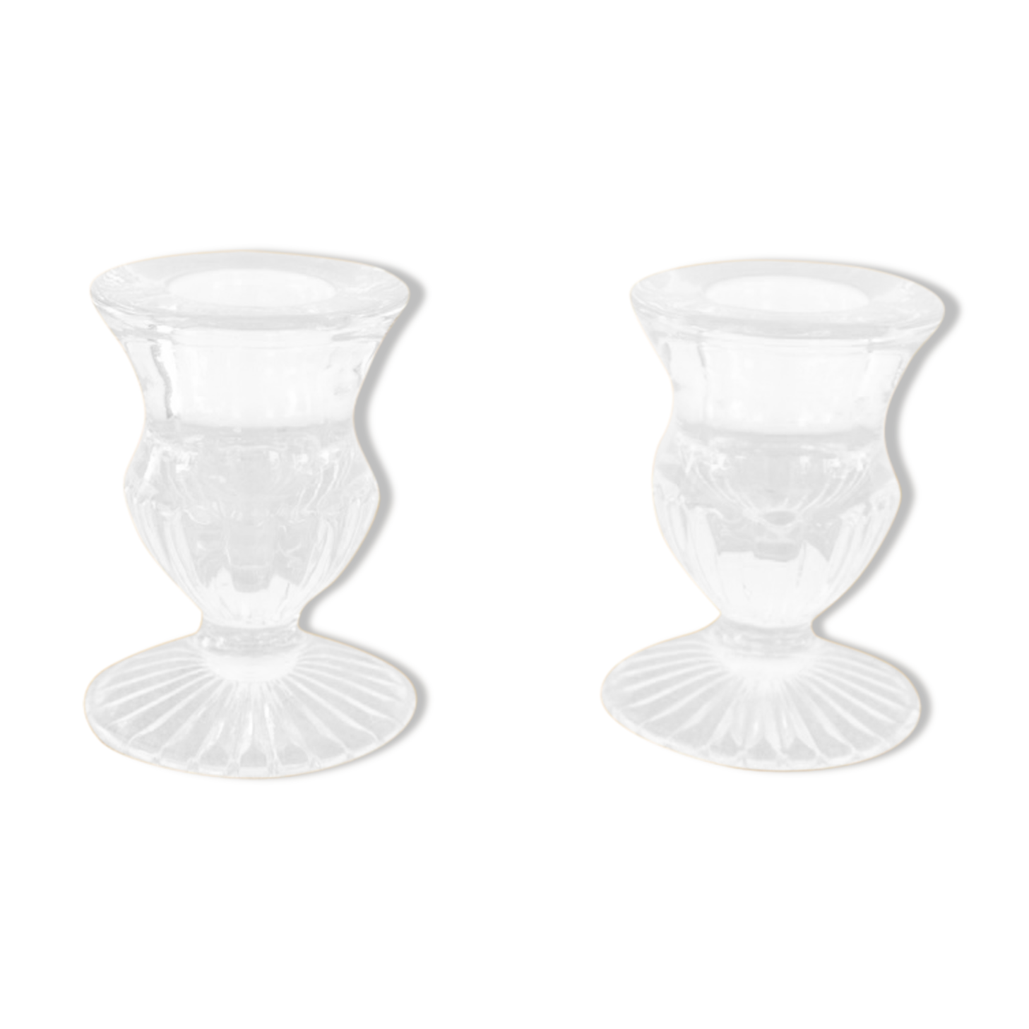 Clear glass candle holders