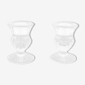 Clear glass candle holders