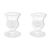 Bougeoirs en verre transparent
