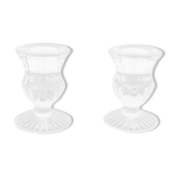 Clear glass candle holders