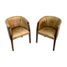 2 clubchairs sheep leather