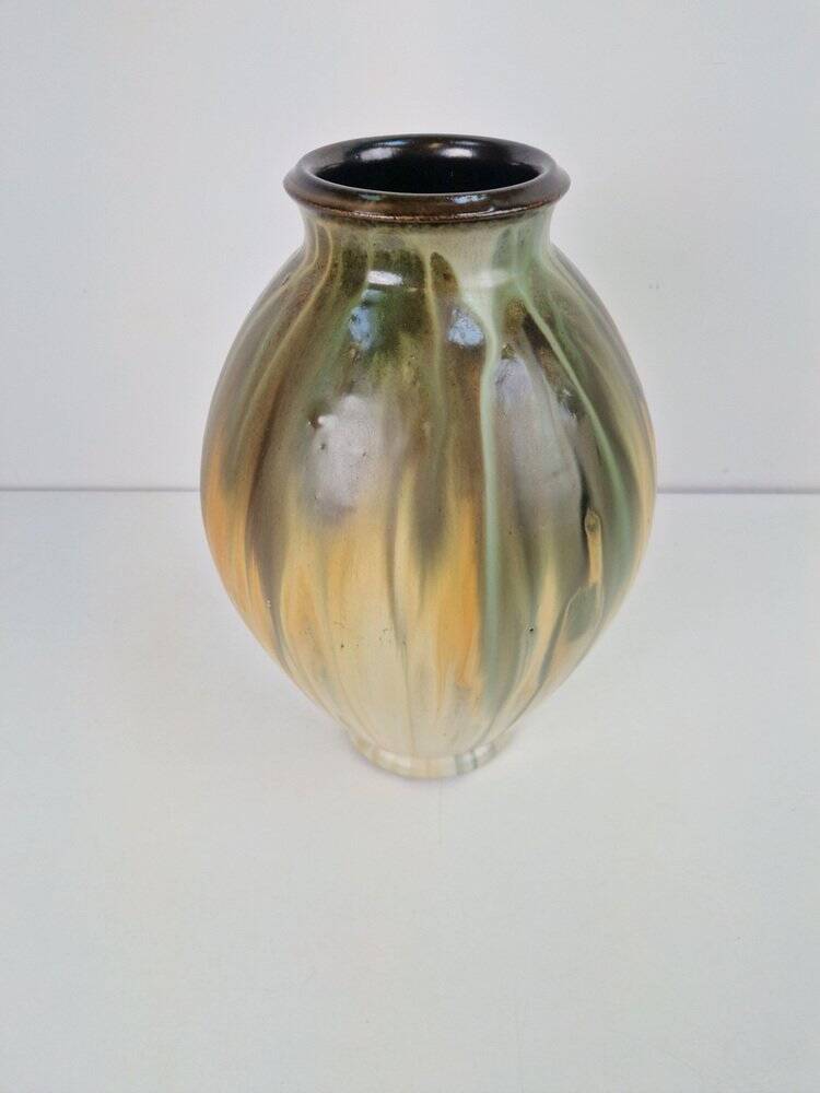Glazed Stoneware Vase by Grégoire Lebon, Belgium, 1940s