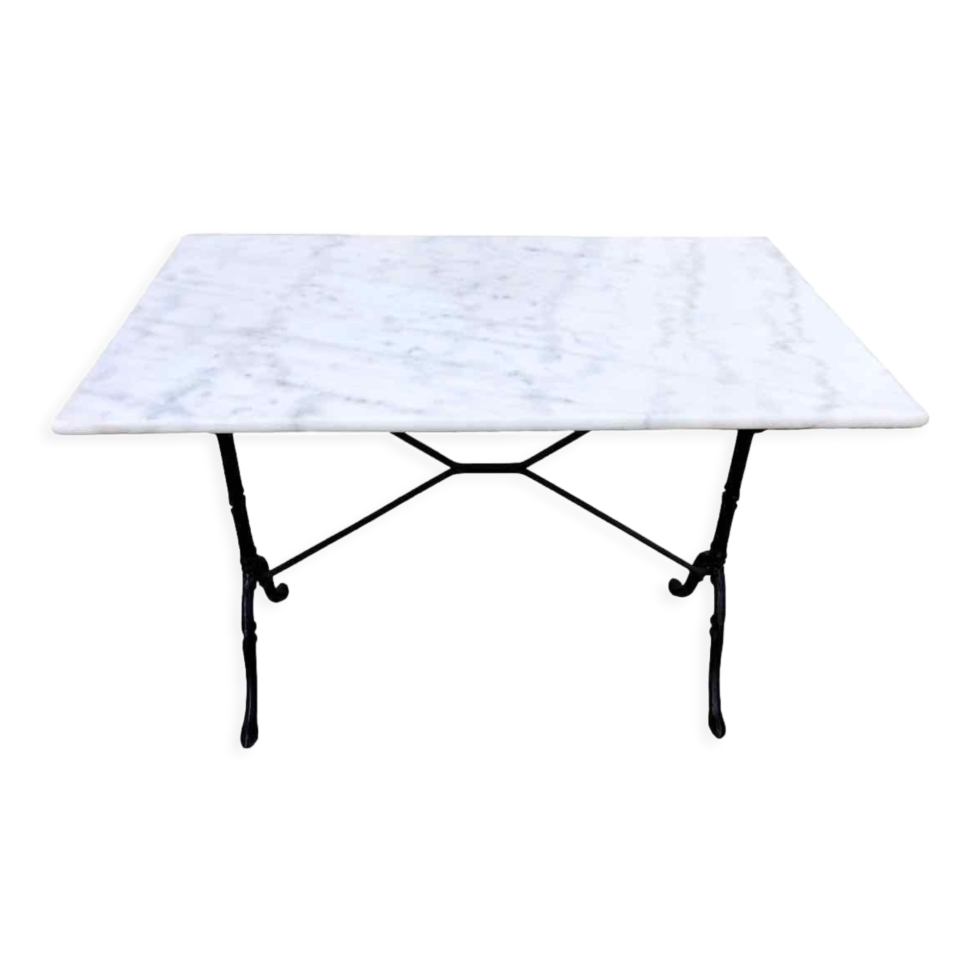 Marble and cast iron bistro table