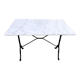 Table bistrot marbre et fonte