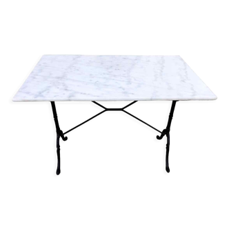 Marble and cast iron bistro table
