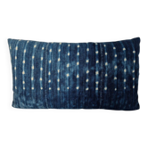 Housse de coussin en tissu indigo ancien