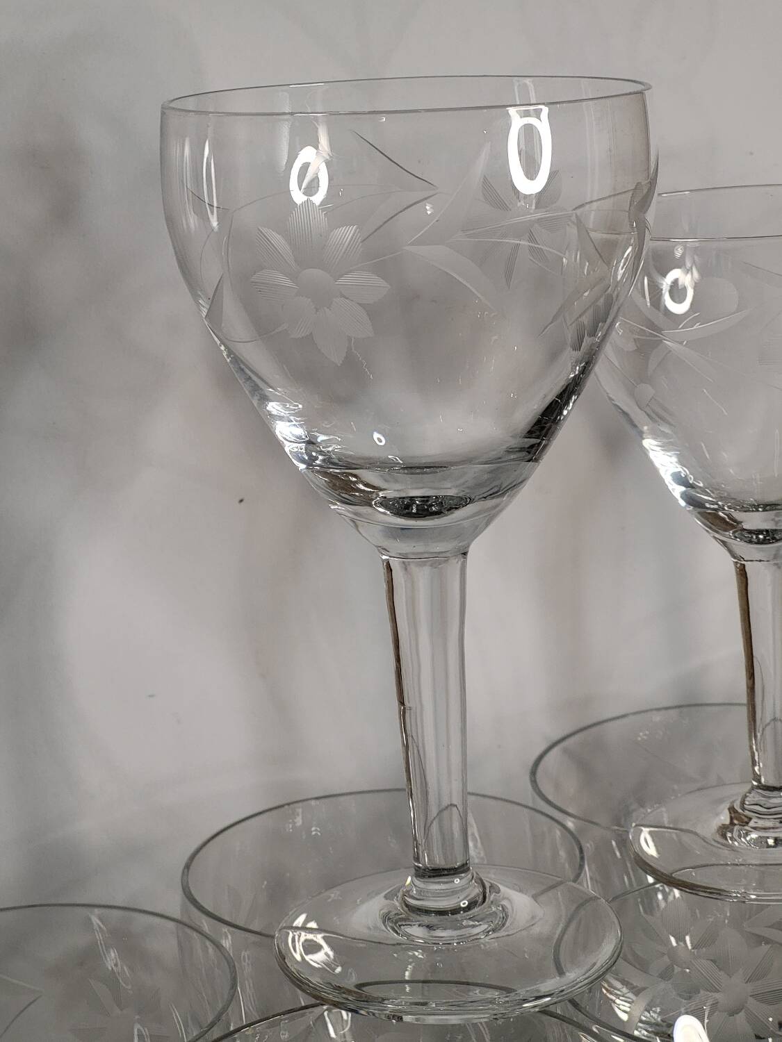 Crystal stemmed glasses
