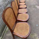 Six caned mahogany chairs, Art Deco, 20th century.