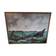 Tableau à l'huile de marine, épaves de bateaux