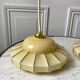 Pair of suspensions in opaline glass cream and silver border art deco 30s
