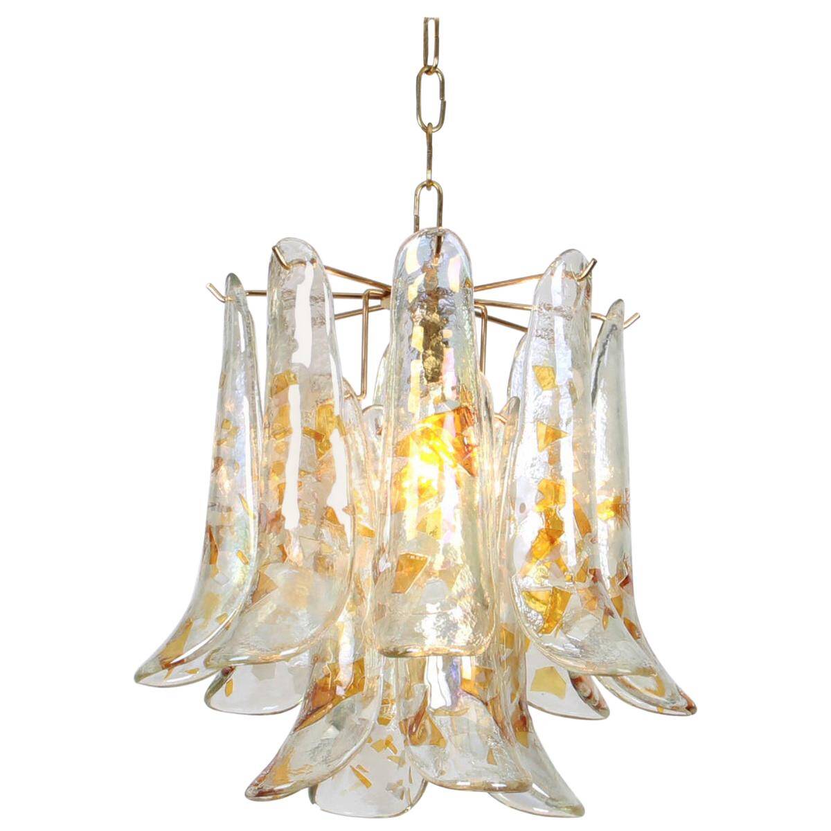 Murano glass chandelier designed by Carlo Nason for Mazzega, 1970s.