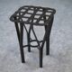 Wrought iron and woven metal stool, France, 1950s