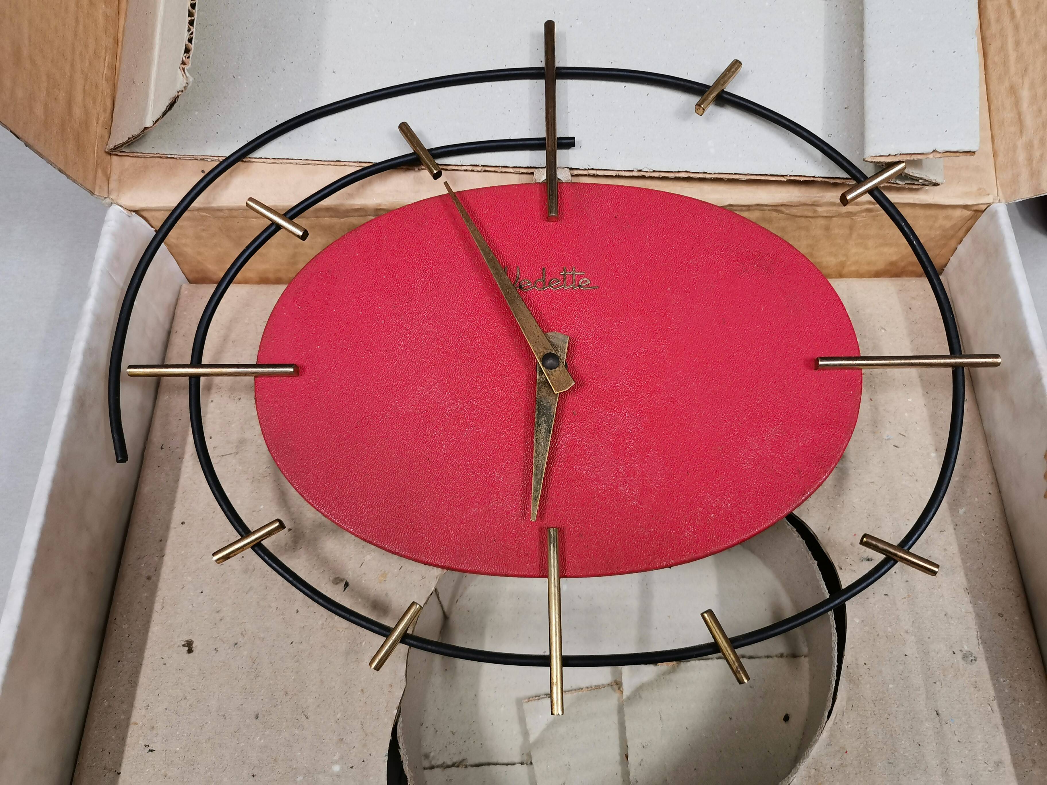 Vintage ortf clock, vedette wall clock 1950s