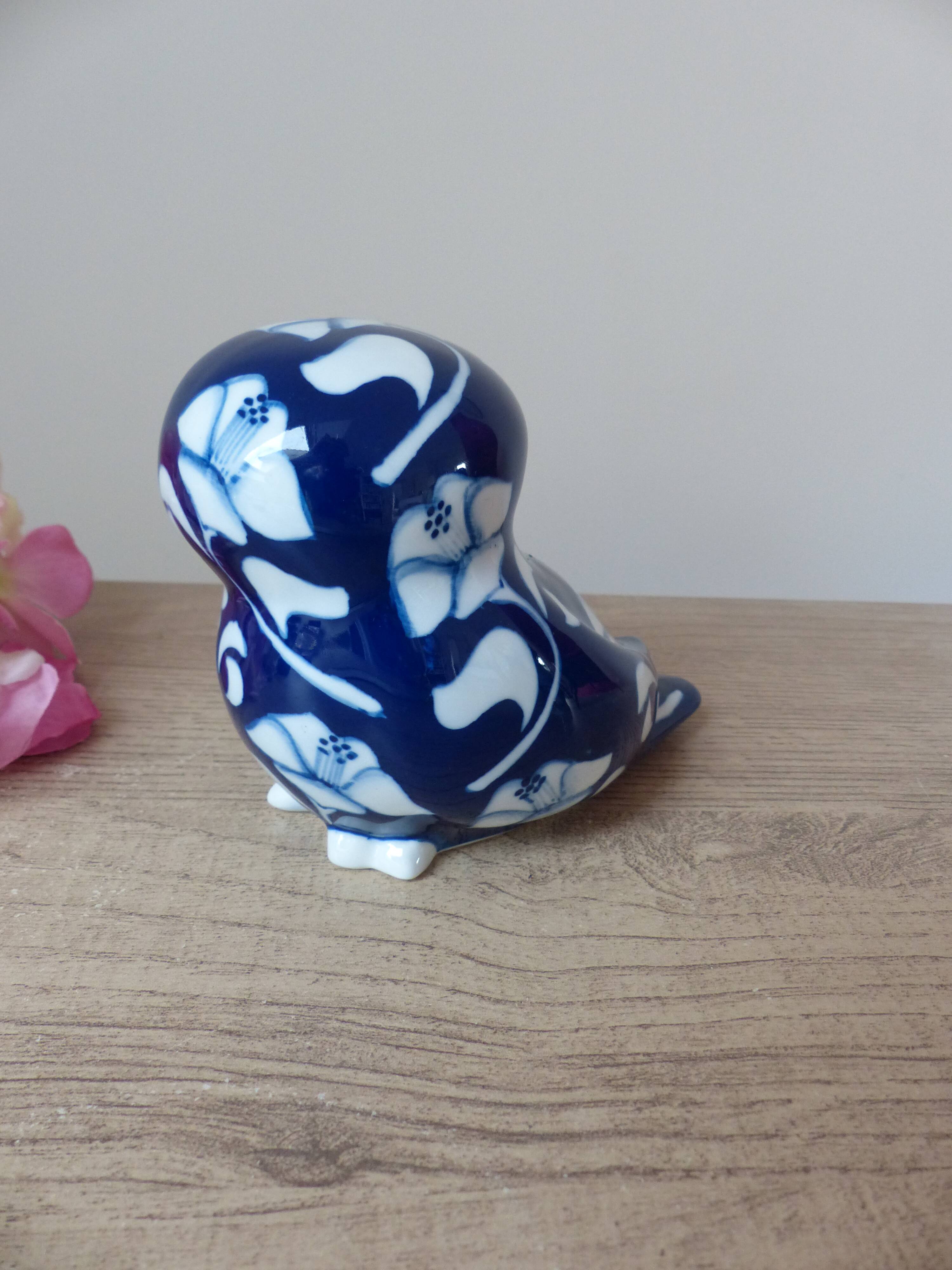 Owl Statuette Villeroy and Boch Gallo – Vintage Cobalt Blue Porcelain