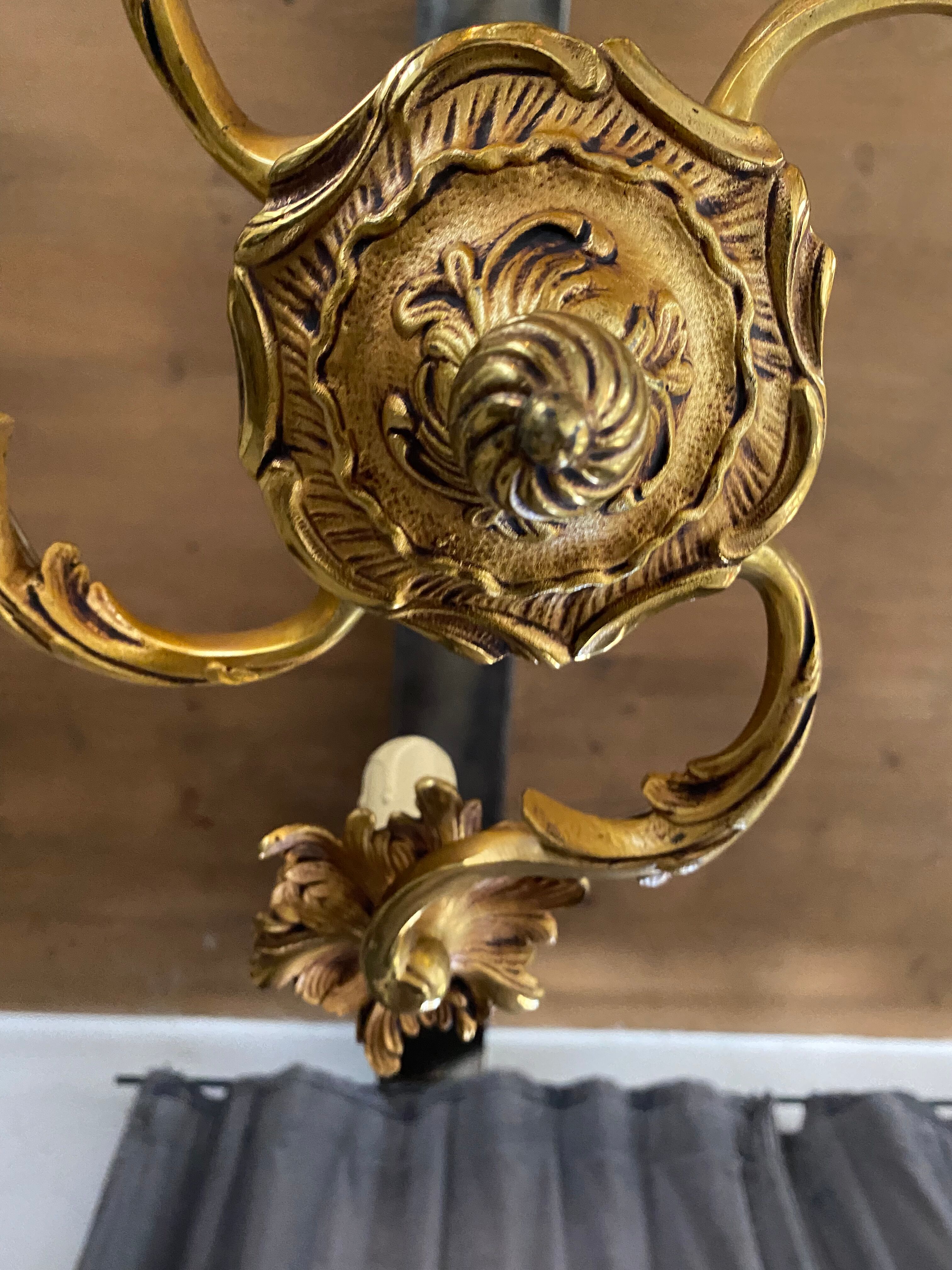 Gilded bronze chandelier Louis XV