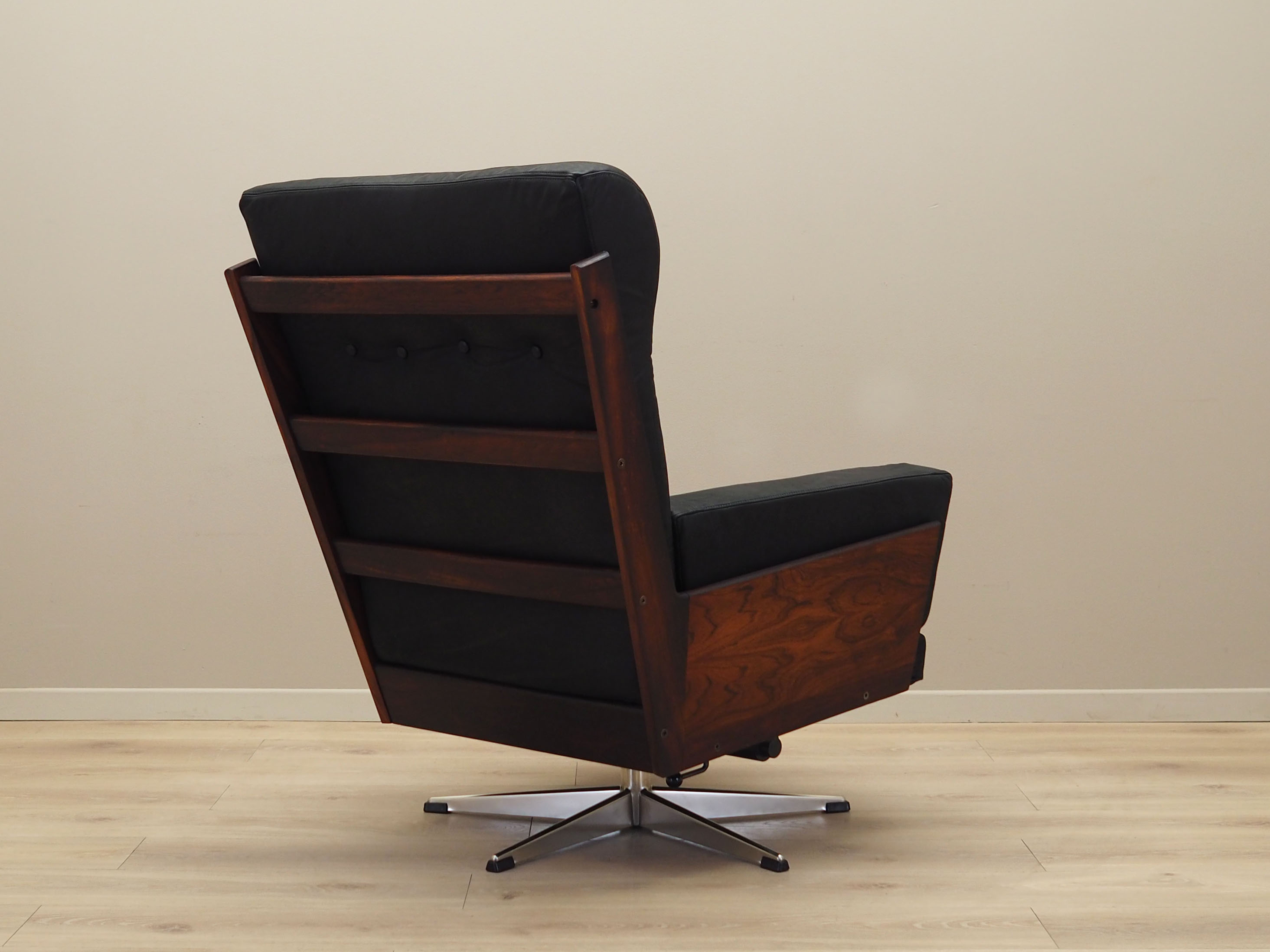 Fauteuil de bureau en cuir, design danois, années 1970, production: Danemark