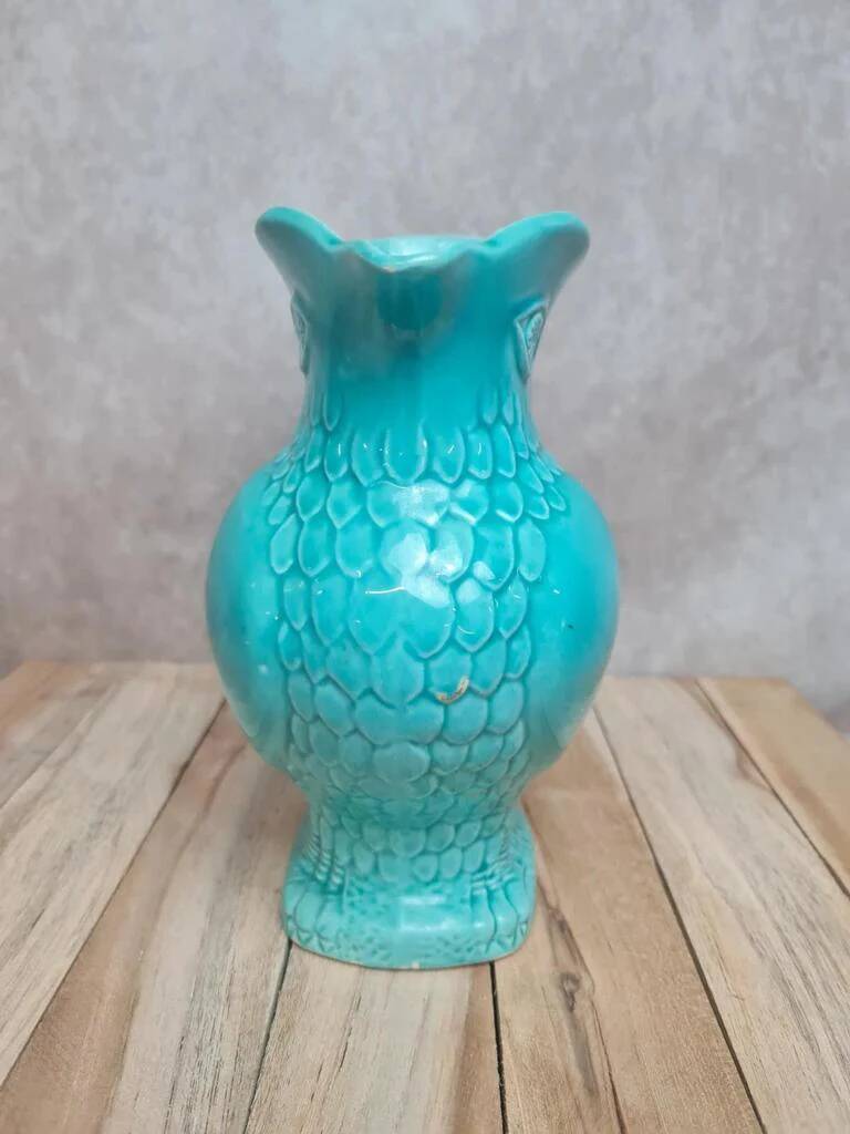Vintage turquoise ceramic pitcher St-Clément model Aigle.