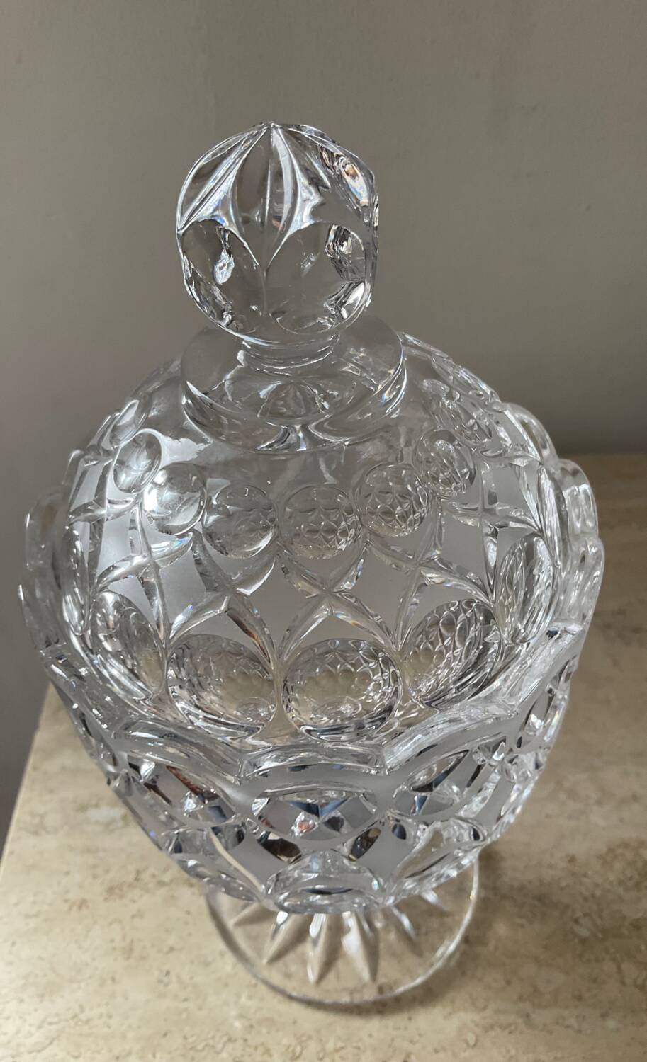 Vintage Crystal Pedestal Jewelry Box