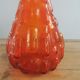 Italian carafe in Empoli glass color orange red 70