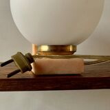 Art Deco pink marble and glass bedside lamp with photo holder