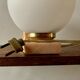 Art Deco pink marble and glass bedside lamp with photo holder