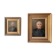 2 portraits huile, notable XIXe