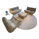 Ligne roset – ensemble togo 4 pièces – velours côtelé beige