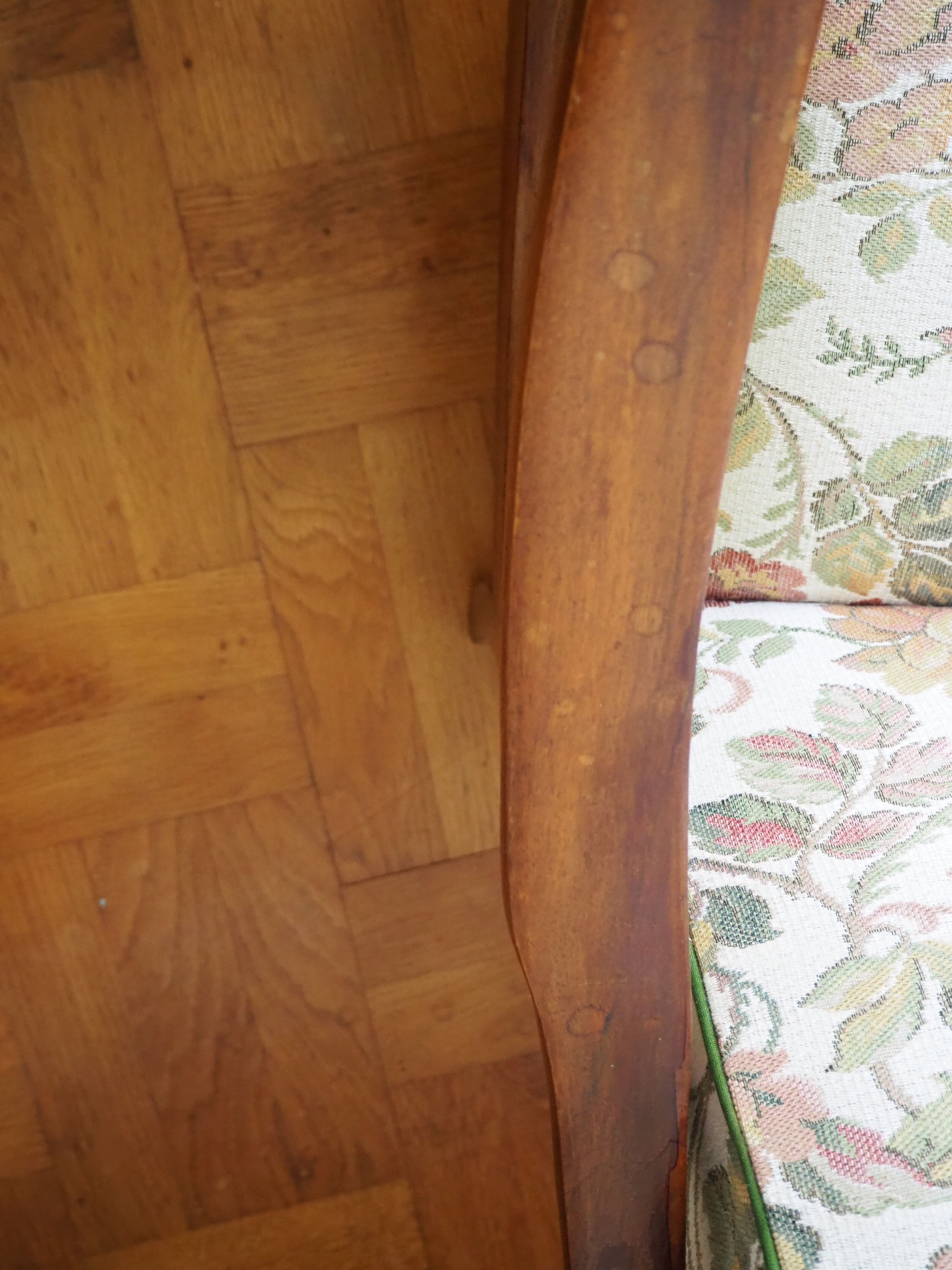 Four 1950s armchairs - wooden armrests