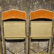 Lot de 6 chaises pliantes en velours et métal doré