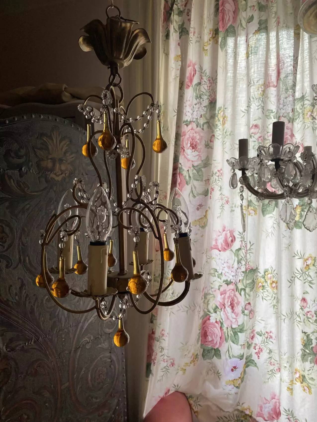 Collier Ancien MURANO En Perles De Verre Doré Ambré - Bijou Vintage En Très Bon état