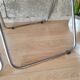 Set of two folding chairs in brown and metal fabric - vintage