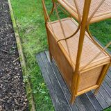 Honey-colored rattan shelf 🍯