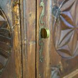 Carved pine sideboard, mountain folk art, 1950s