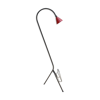 Triple floor lamp gooseneck magazine holder