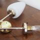 1960s double brass wall light - White glass globe