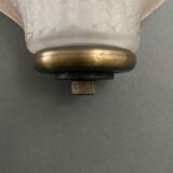 Wall lamp in frosted glass Art Deco 1950 scallop shell
