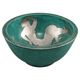 Bowl Wilhelm Kage in ceramic and silver 'Argenta' Gustavsberg Sweden 1940s Mark