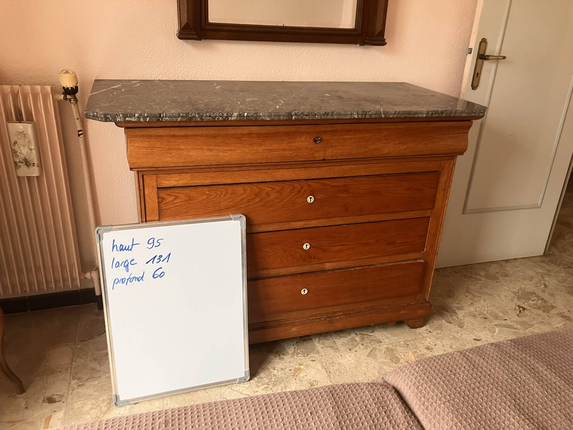 Louis Philippe style commode with marble top