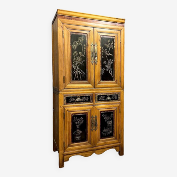 Asia late 19th century: Japanese cabinet in exotic wood and lacquer circa 1880