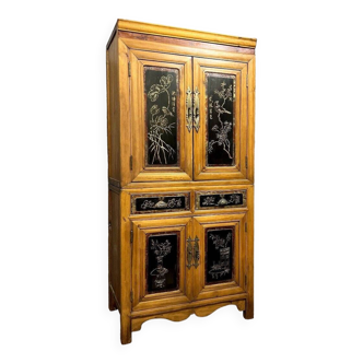 Asia late 19th century: Japanese cabinet in exotic wood and lacquer circa 1880