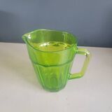Vintage green molded glass pitcher