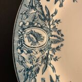 10 plates in old blue earthenware Terre de Fer Léon Graves model Louis XVI 20th century