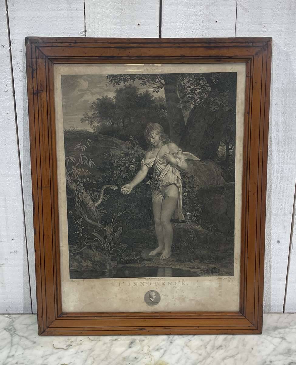 18th century engraving: INNOCENCE by Charles Clément Bervic (1756-1822)