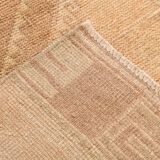 3x12 Cream & Brown Tribal Turkish Runner Rug, 95x377Cm