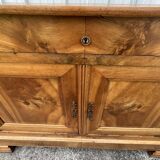 Low sideboard in solid walnut, late 19th century Louis Philippe.